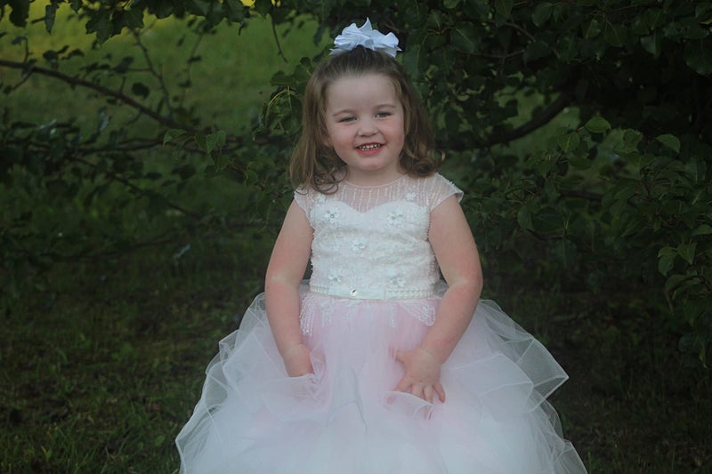 WDE Long Pink Little Girls Pageant Dresses for Wedding Kids First Communion Prom Ball Gown Size 4 - Image 5